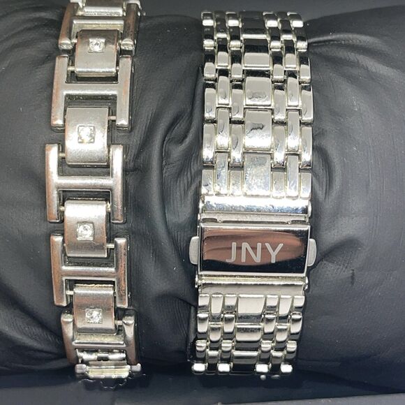 Jones NY Stainless Steel Men's Watch Bracelet (2 Piece Set)Sleek Stylish Fashion - Picture 12 of 16